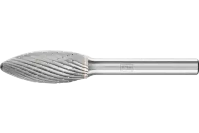 Stopková fréza z tvrdokovu Pferd B 1230/6 Z3 PLUS - plaménkový tvar (PF4007220046111)