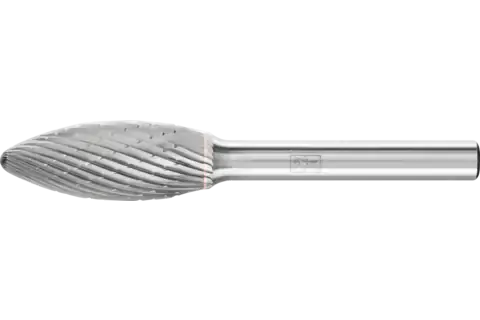 Stopková fréza z tvrdokovu Pferd B 1230/6 Z3 PLUS - plaménkový tvar (PF4007220046111)