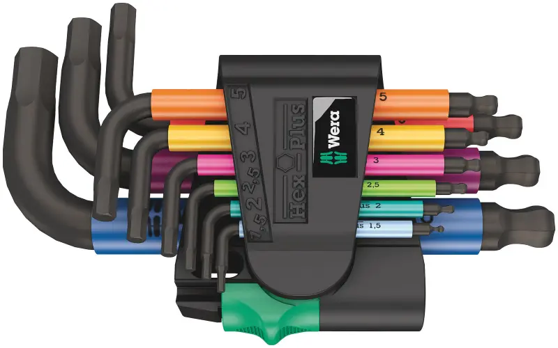 Wera 133164 Šestihranné klíče Wera 950/9 Hex-Plus Multicolour 2, Blacklaser (Sada 9 ks) (W05133164001)