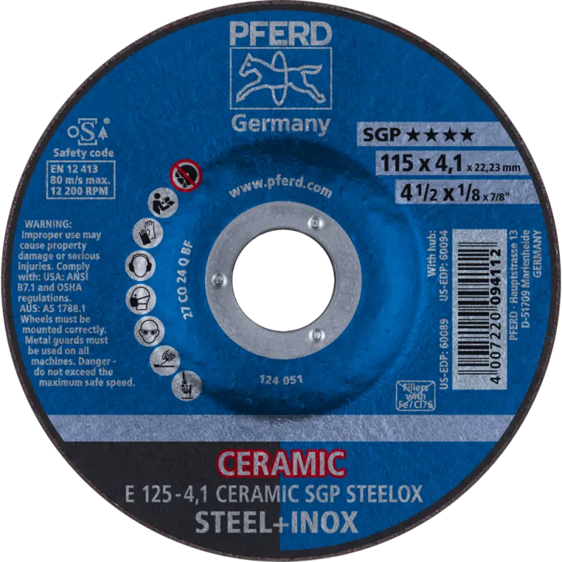 E 125-4,1 CERAMIC SGP STEELOX  KOTOUČ BRUSNÝ (PF4007220094112)