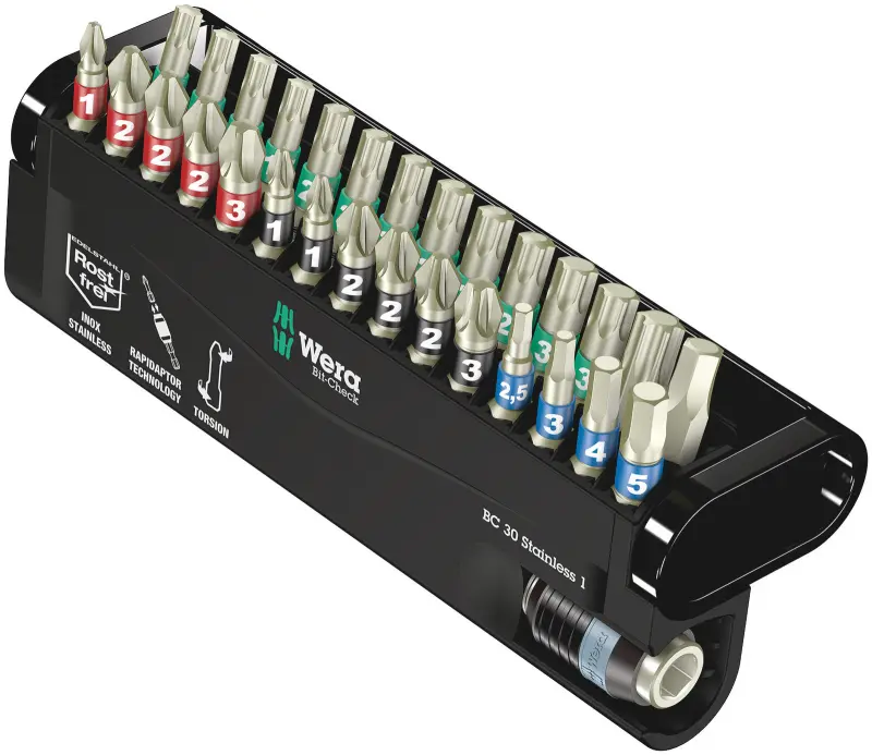Wera 071109 Sada nerezových bitů 1/4" Bit Check® 30 Stainless 1 (30 dílů) (W05071109001)