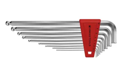 Sada inbusových klíčů v plastovém držáku, 9 ks 1,5 - 10 mm, dlouhé s kulovou hlavou PB Swiss (EDE59491010)