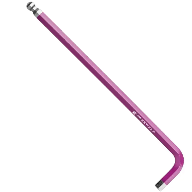 Zástrčný klíč Rainbow inbus 8 mm PB Swiss Tools 212.L 8 PU kulová hlava, dlouhý, DIN 911L, fialová
