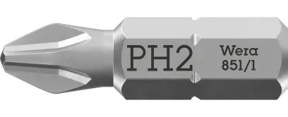Wera 072072 Šroubovací bit 1/4" Hex PH 2 x 25 mm, typ 851/1 Z pro křížové šrouby Phillips (W05072072001)