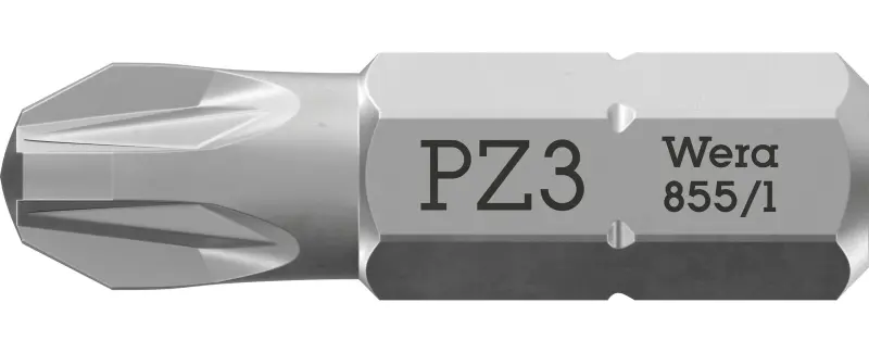 Wera 072084 Šroubovací bit 1/4" Hex PZ 3 x 25 mm, typ 855/1 Z pro křížové šrouby Pozidriv (W05072084001)