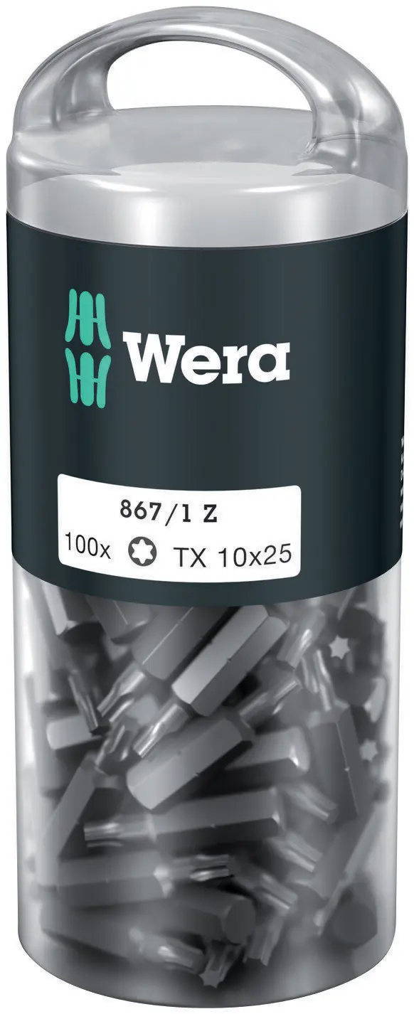 Wera 072446 Houževnaté bity 1/4" TX 10 867/1 Z TORX DIY (Balení 100 ks) (W05072446001)