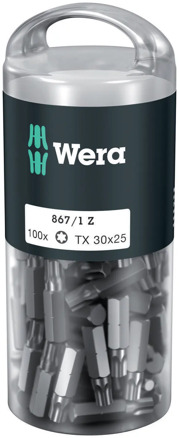 Wera 072451 Houževnaté bity 1/4" TX 30 867/1 Z TORX DIY (Balení 100 ks) (W05072451001)