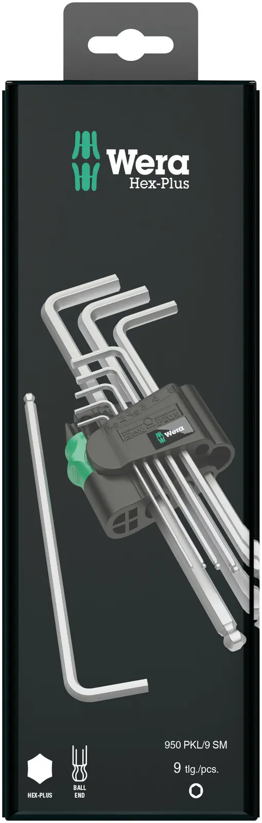 Wera 073391 950/9 Hex-Plus 1 SB Sada zástrčných klíčů, metrická, chromovaná (W05073391001)
