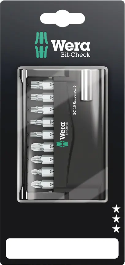 Wera 073416 Sada bitů Bit-Check 10 Universal 5 SB s držákem 899/4/1 (Sada 10 dílů) (W05073416001)