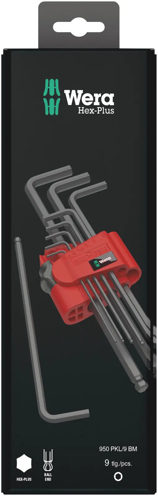 Wera 073596 950/9 Hex-Plus 6 SB Sada zástrčných klíčů, metrická, BlackLaser (W05073596001)