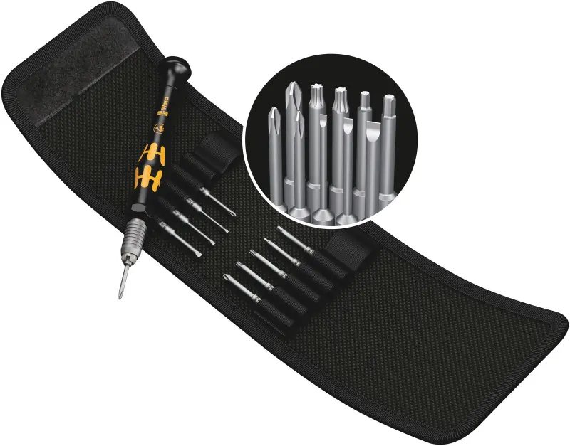 Wera 073670 Kraftform Kompakt Micro-Set ESD/11 SB. Rukojeť a výměnné bity v sadě 11 dílů (W05073670001)