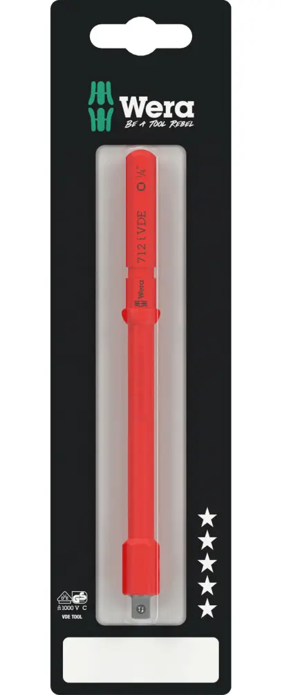 Wera 073702 Adaptér na čepele 6hran 9 mm x 4hran 1/4" (W05073702001)