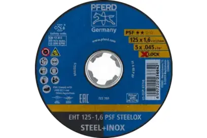 Řezné kotouče Pferd EHT 125-1,6 PSF STEELOX/X-LOCK, rovné, Universal Line PSF STEELOX pro ocel/nerezovou ocel (25 ks) (PF4007220113455)