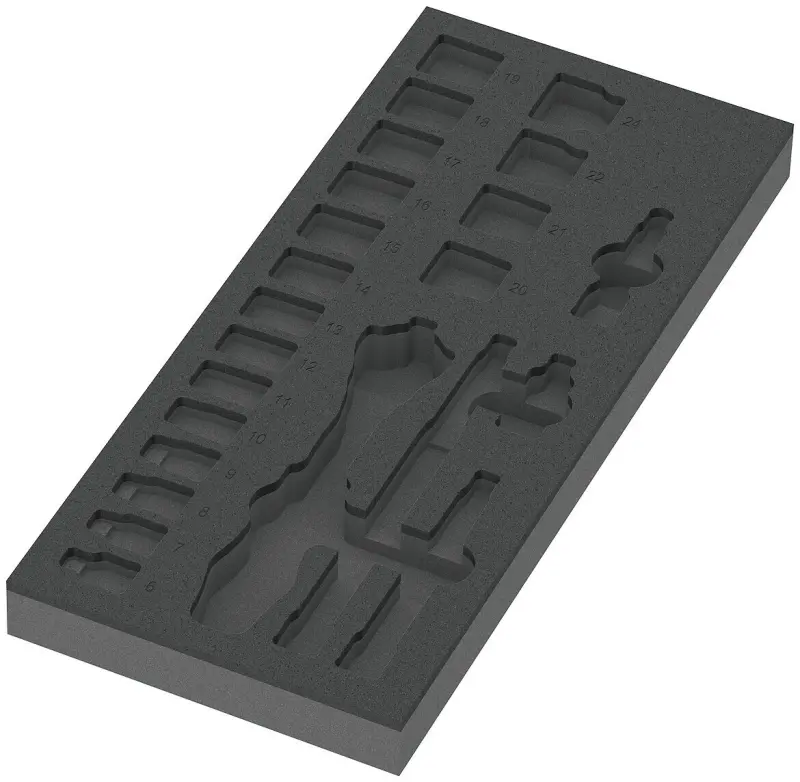Wera 137321 Nářaďový modul - pěnová vložka 9821 pro set ráčnové sady 8000 B Zyklop 3/8". Bez nářadí (W05137321001)