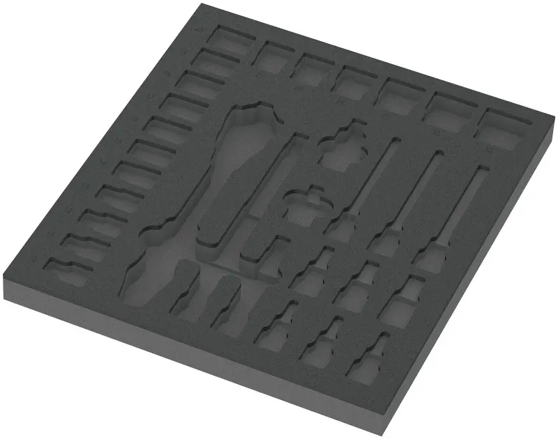 Wera 137322 Nářaďový modul - pěnová vložka 9822 pro set ráčnové sady 8000 C Zyklop 1/2". Bez nářadí (W05137322001)