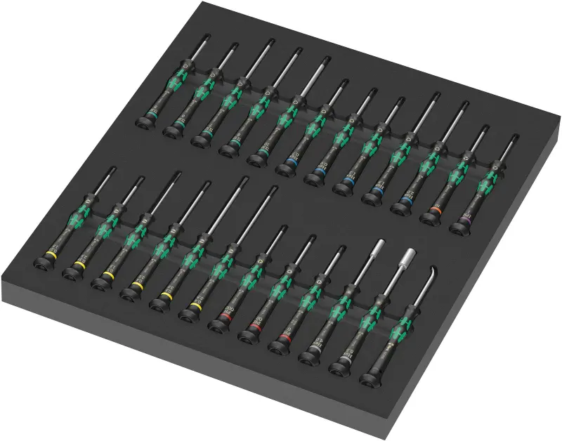 Wera 150106 Nářaďový modul - pěnová vložka 9715 Šroubováky Kraftform Micro. Set 1 (Sada 24 dílů) (W05150106001)