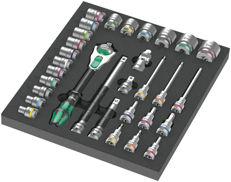 Wera 150112 Ráčnová sada Zyklop 1/2" 8000 C typ 9722 v pěnové vložce Set 1 (Sada 31 dílů) (W05150112001)