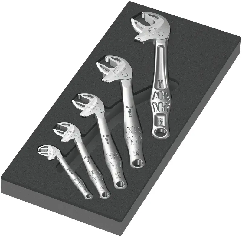 Wera 150122 Samonastavitelné klíče Joker 6004 7 ÷ 24 mm typ 9732 v pěnové vložce, Set 1 (Sada 5 dílů) (W05150122001)