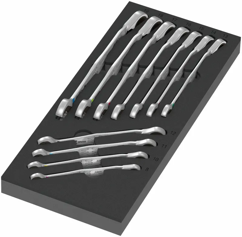 Wera 150123 Nářaďový modul - pěnová vložka 9733 s ráčnovými očkoplochými klíči Joker Switch 6001 Set 1 (Sada 11 dílů) (W05150123001)