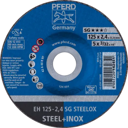 EH 125-2,4 A46 R SG-INOX/22,2  KOTOUČ ŘEZNÝ A R SG (PF4007220162651)