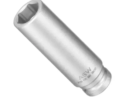 Za tepla kovaný nástrčkový klíč dlouhý, pružinový magnet 1/4" 13mm ASW