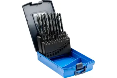 Spirálové vrtáky 1 ÷ 10 mm Pferd SET SPB DIN 338 HSSG N OCEL (Sada 19 ks) (PF4007220168172)