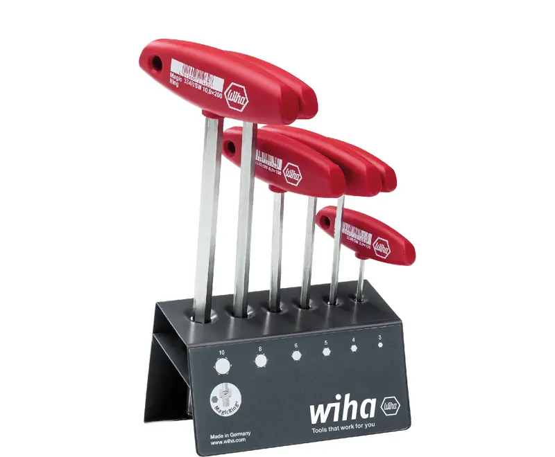 Zástrčné klíče inbus 2 ÷ 8 mm s T-rukojetí Wiha 334. Sada 7 dílů (WIHA00953)