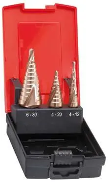 Sada stupňovitých vrtáků HSS šroubovitá drážka 4-3 0mm FORMAT
