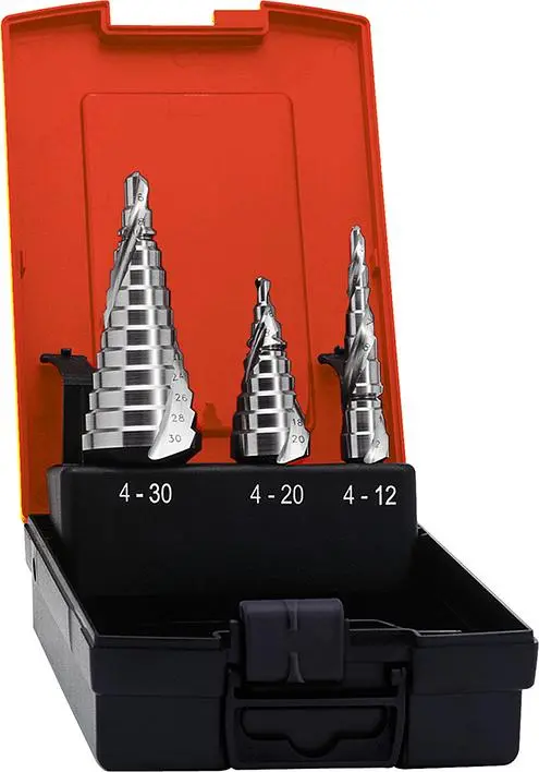 Sada stupňovitých vrtáků, stopka 6hran Universal H SS 4-12/4-20/6-30mm FORMA T