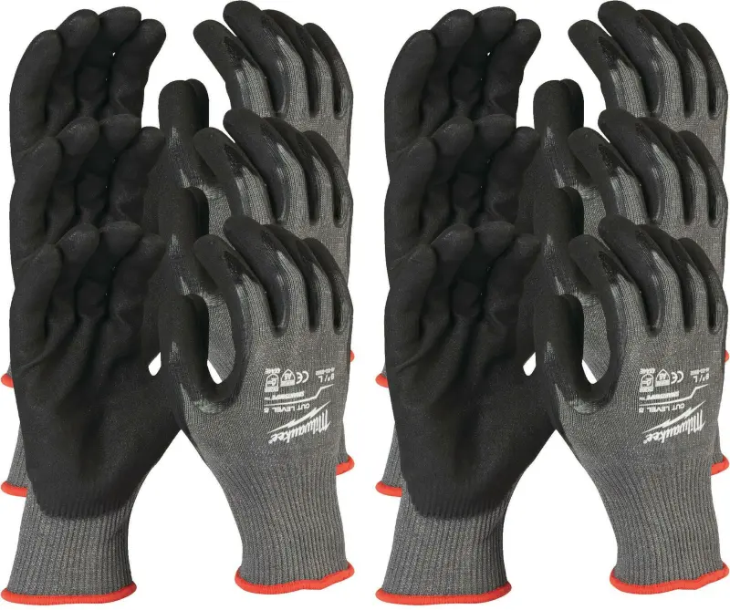 Pracovní rukavice Milwaukee CUT, ochrana proti proříznutí E, velikost 10 (XL) - 12 párů (MI4932471624)