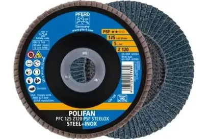 Lamelové brusné kotouče POLIFAN Pferd PFC 125 Z120 PSF STEELOX (5 ks) (PF4007220229897)