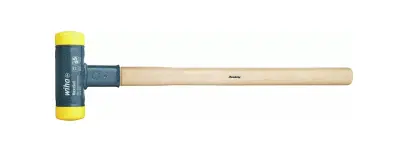 Palička bez zpětného rázu Safety 130 mm Wiha typ 800, hickory rukojeť (hlava modrá/žlutá: měkká/středně tvrdá) (WIHA02096)