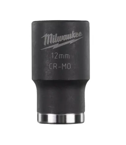 Nástrčná průmyslová hlavice 1/2" Milwaukee Shockwave™ Impact Duty 12 mm, prodloužená, rázová (MI4932478037)