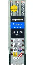 Výkonné SDS-plus vrtáky pr. 6 ÷ 10 mm se čtyřmi břity Alpen Force X (Sada 3 dílů) (ALPEN0081506810100)