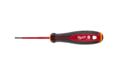 Elektrikářský šroubovák PL 0.4 x 2.5 x 75 Milwaukee VDE slim Tri-Lobe pro práce pod napětím 1000 V (MI4932478712)