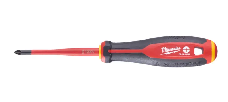 Elektrikářský šroubovák PZ/SL 1 x 80 Milwaukee VDE slim Tri-Lobe pro práce pod napětím 1000 V (MI4932478735)