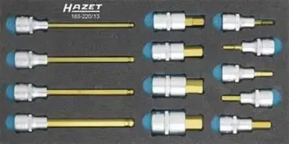 Modul pro nástroje 163-220/13 Adaptér-bity 1/2" , TiN povlak, 13 kusů, modul 1/3