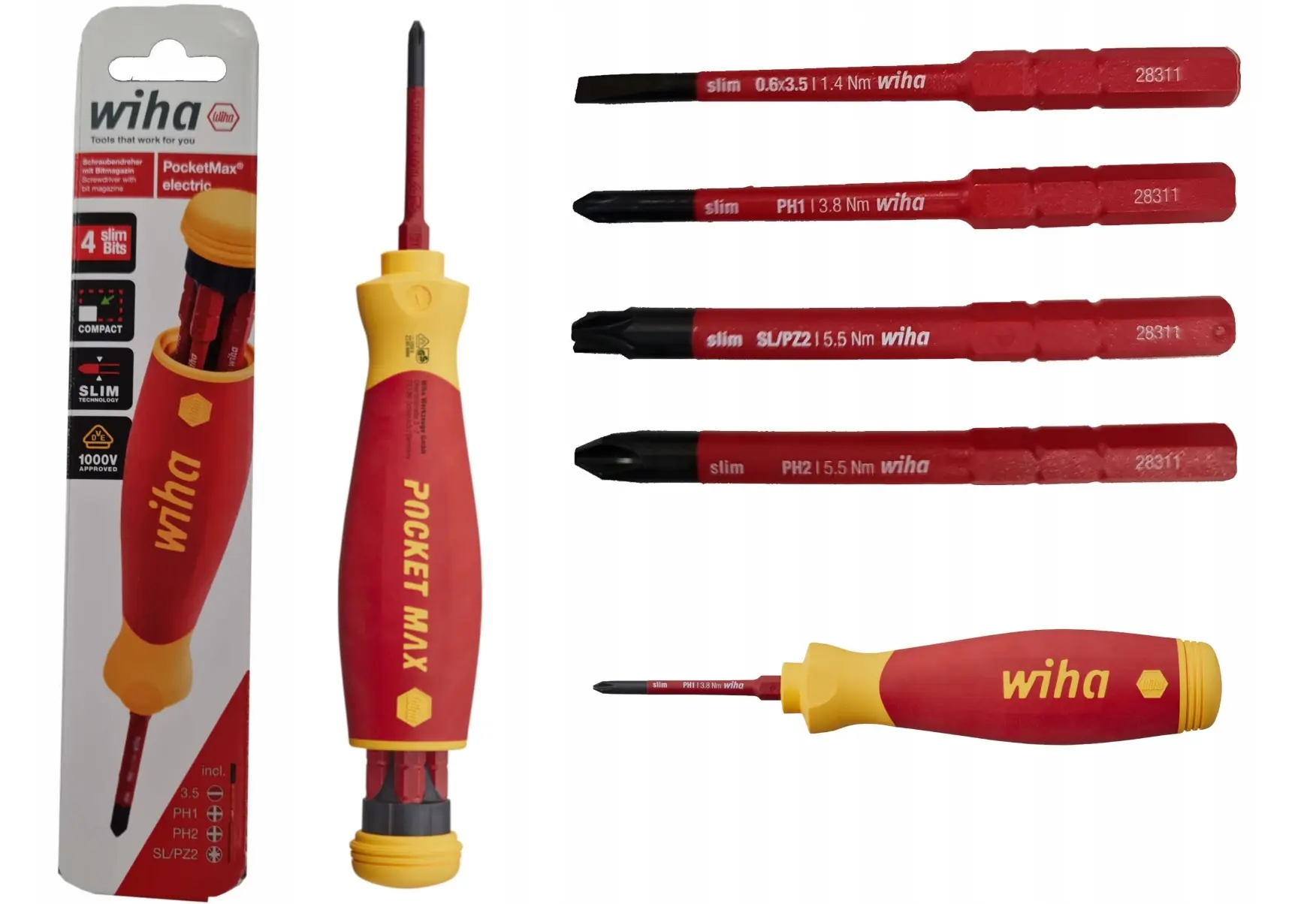 Elektrikářský šroubovák se zásobníkem nástavců Wiha PocketMax® electric (Sada  5 dílů) (WIHA45296)