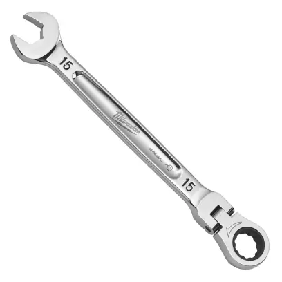 Ráčnový očkoplochý klíč Milwaukee 15 mm MAX BITE, otočná hlava 180°, 4932480188