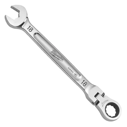 Ráčnový očkoplochý klíč Milwaukee 18 mm MAX BITE, otočná hlava 180°, 4932480191
