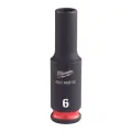 Průmyslová hlavice Shockwave 1/4" 6 mm Milwaukee, dlouhá (MI4932480255)