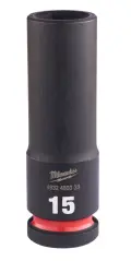 Nástrčná hlavice 1/2" Milwaukee Shockwave™ Impact Duty 15 mm, rázová, prodloužená (MI4932480333)