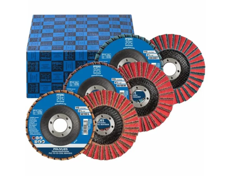 Lamelové brusné kotouče pr. 115 mm POLIVLIES Pferd SET PVZ 115 CO-COOL (Sada 3 ks) (PF4007220414620)