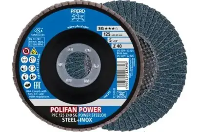 Lamelové brusné kotouče POLIFAN Pferd PFC 125 Z40 SG POWER STEELOX (2 ks) (PF4007220417935)