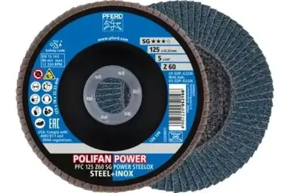 Lamelové brusné kotouče POLIFAN Pferd PFC 125 Z60 SG POWER STEELOX (2 ks) (PF4007220417942)