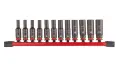 Průmyslové hlavice Shockwave 1/4"  4 ÷ 13 mm na liště Milwaukee 4932480453 dlouhé (Sada 12 dílů) (MI4932480453)