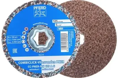 Lisovaný rounový kotouč COMBICLICK® pr. 125 mm Pferd CC-PNER MH 125 A G Středně tvrdý A, Hrubý pro konečnou úpravu (PF4007220491812)
