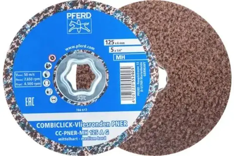 Lisovaný rounový kotouč COMBICLICK® pr. 125 mm Pferd CC-PNER MH 125 A G Středně tvrdý A, Hrubý pro konečnou úpravu (PF4007220491812)