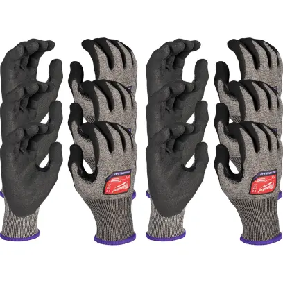 Pracovní rukavice protiprořezové Milwaukee HIGH CUT, ochrana proti proříznutí F, velikost 8 (M), 12 párů, 4932492046