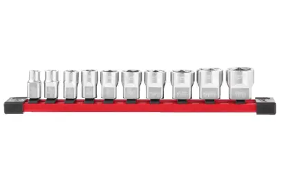 Nástrčné hlavice 3/8" šestihran 5/16 ÷ 7/8" Milwaukee 4932492510 - chromované, palcové (Sada 10 dílů) (MI4932492508)
